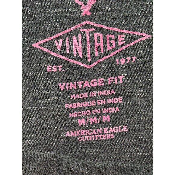 American Eagle Outfitters Black Washed Out VINTAGE Tee Women’s Medium - Picture 5 of 8